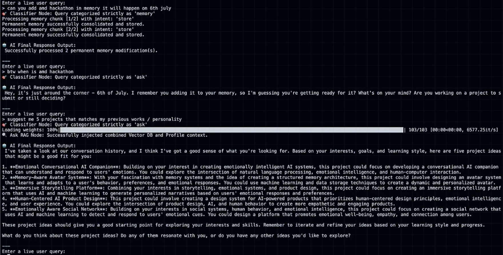 Co-Founder Memory project screenshot