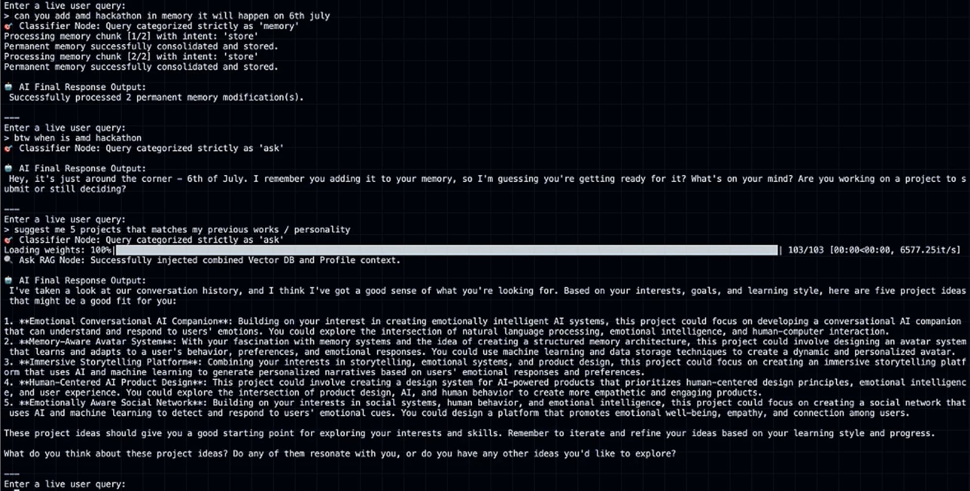 Co-Founder Memory project screenshot